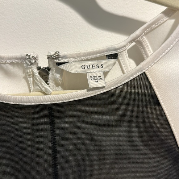 Guess Peplum Sleeveless Blouse White Sz M - Picture 5 of 7